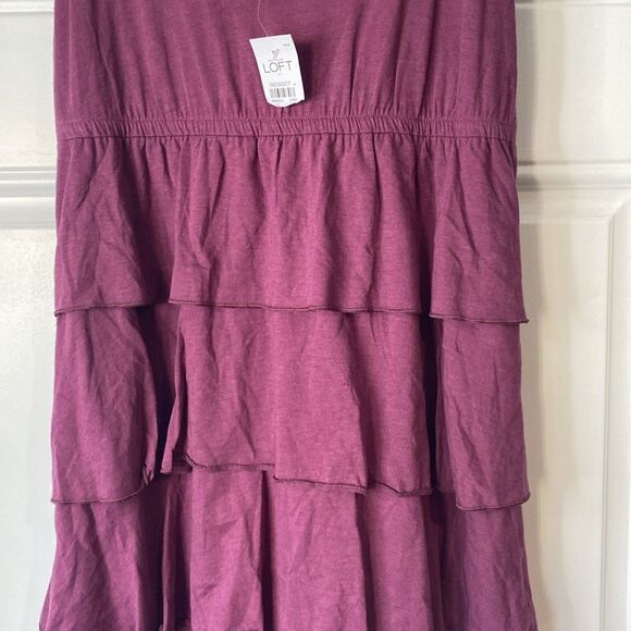 NWT New Loft Purple Ruffle Tiered Dress Size XS - Picture 5 of 8